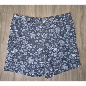 Jachs Girlfriend Chino Floral Blue Shorts Resort Beach Stretch Womens Sz XL